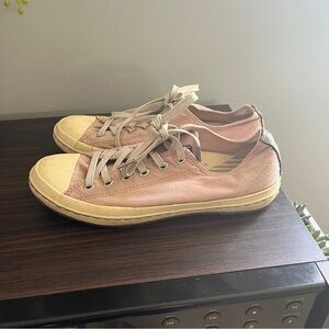 Converse Pink and Cream Canvas Sneakers Classic Low-Top Design